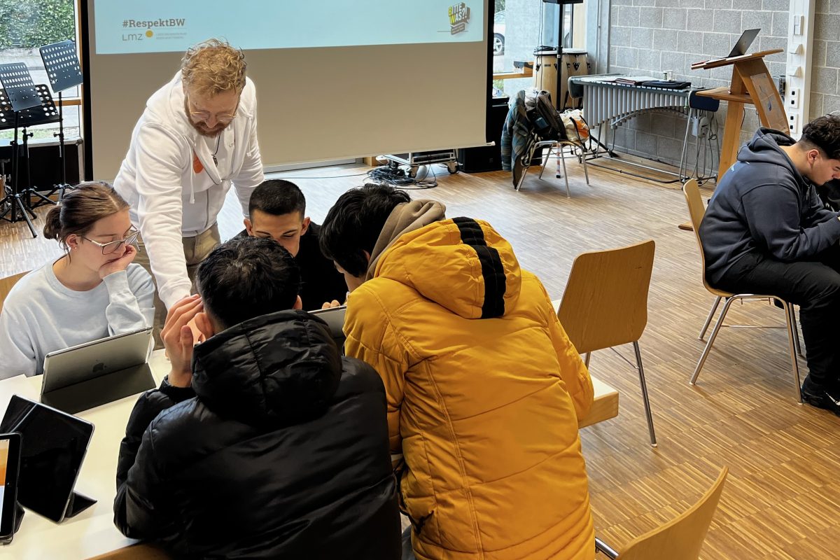 Schüler beim Workshop